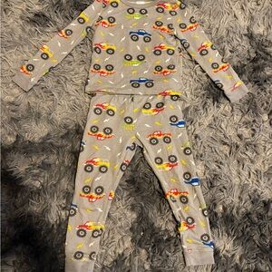 Kids Monster Truck Pajama Set - Gray